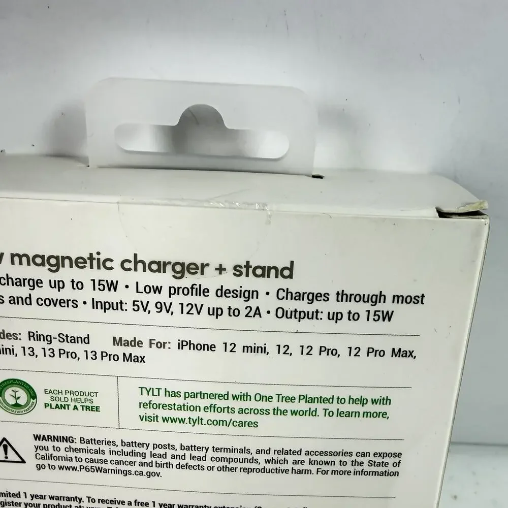 TYLT Ring-Stand 15W Magnetic Charger Stand for iPhone & AirPods NIB